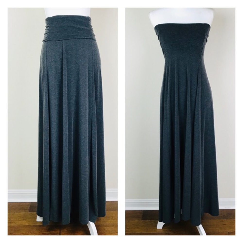 Athleta Kali Convertible Maxi Skirt Dress Gray